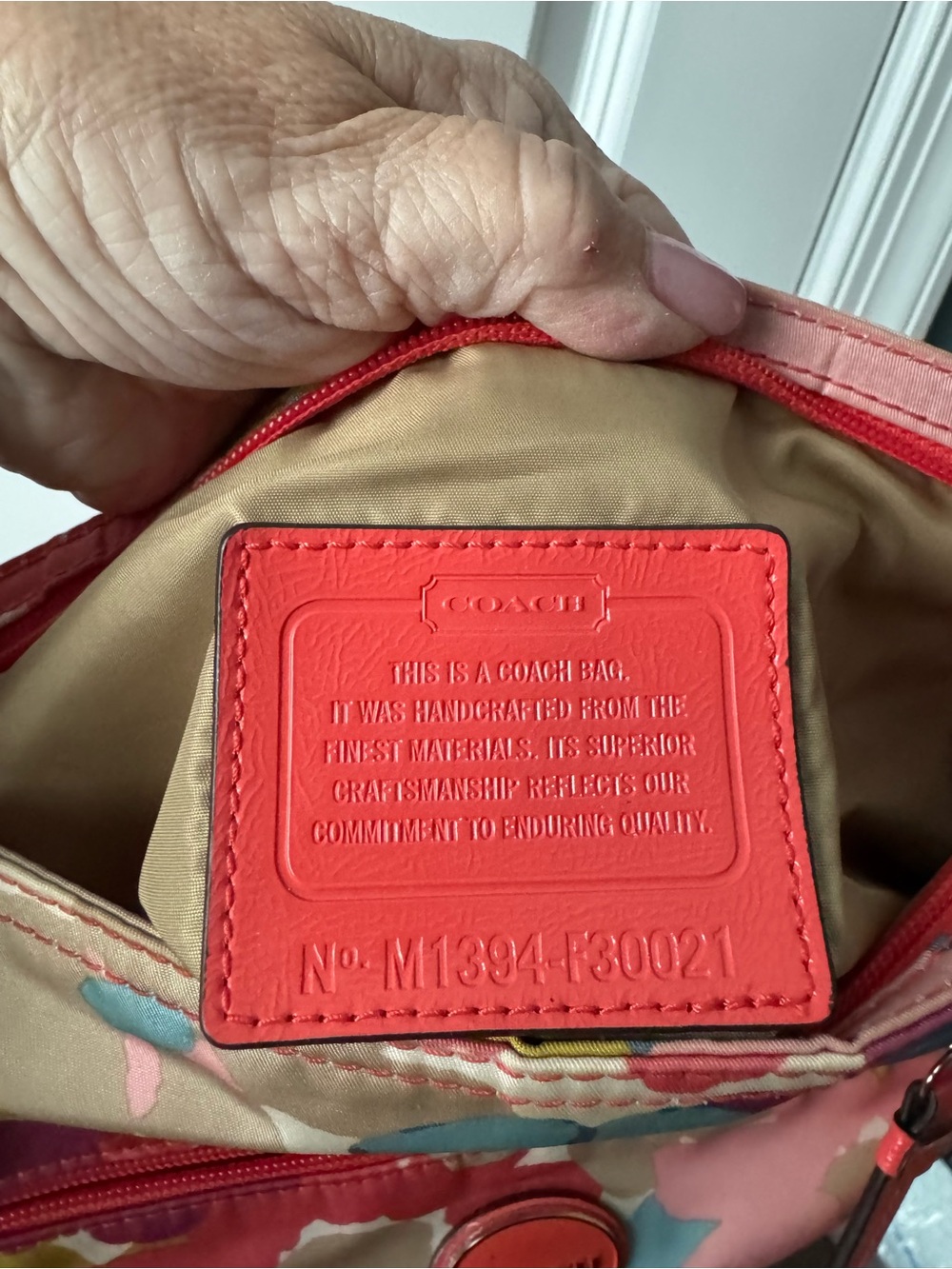 Coach Multicolor Floral Crossbody with Red Strap - Picture 4 of 4